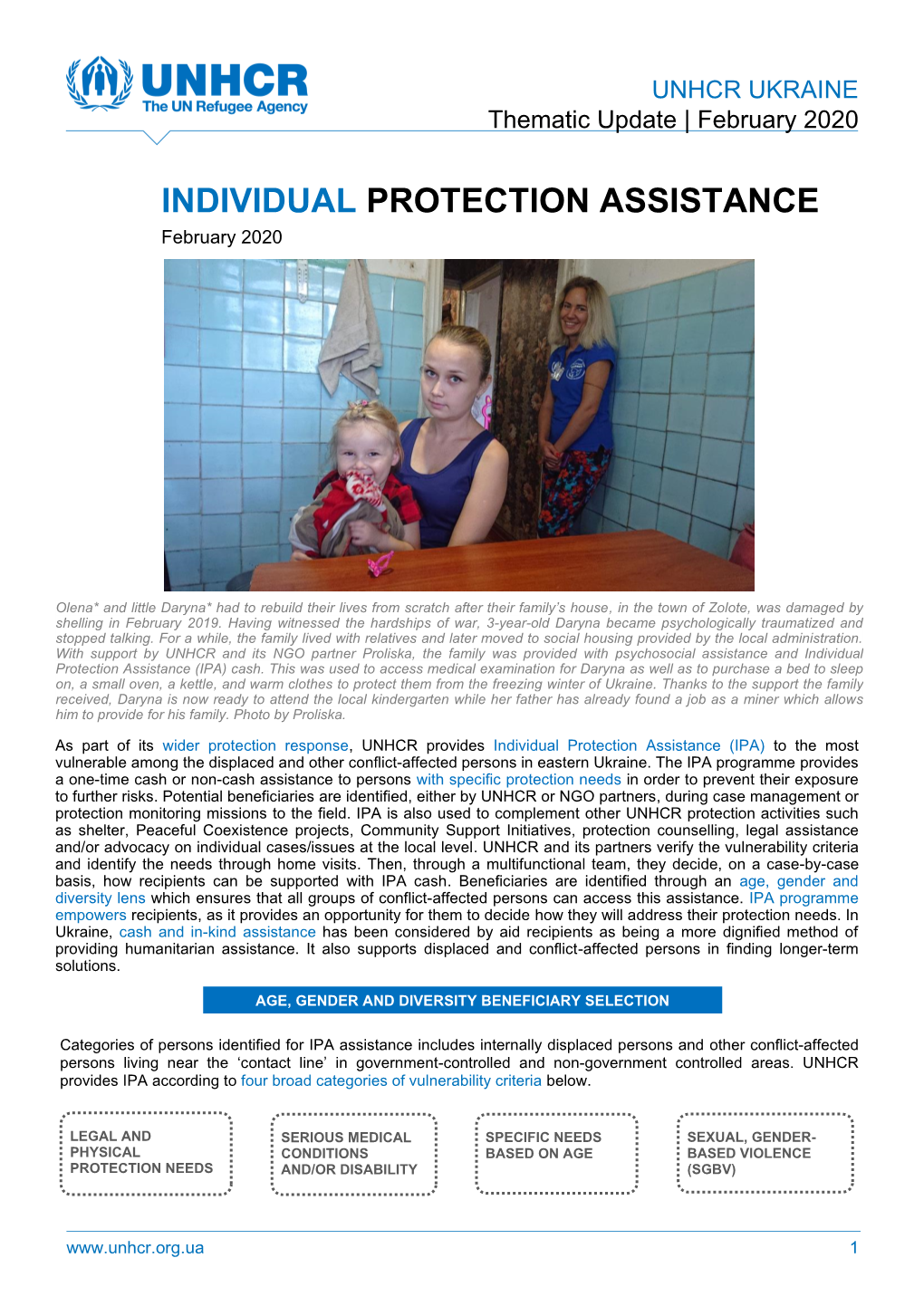 INDIVIDUAL PROTECTION ASSISTANCE February 2020