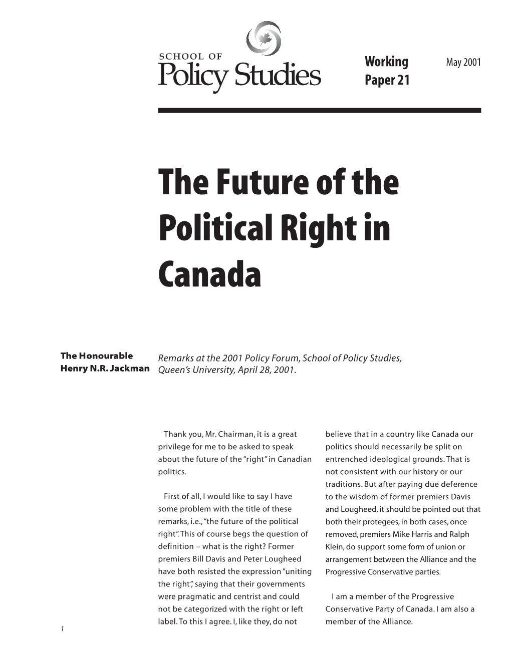 The Future of the Political Right in Canada