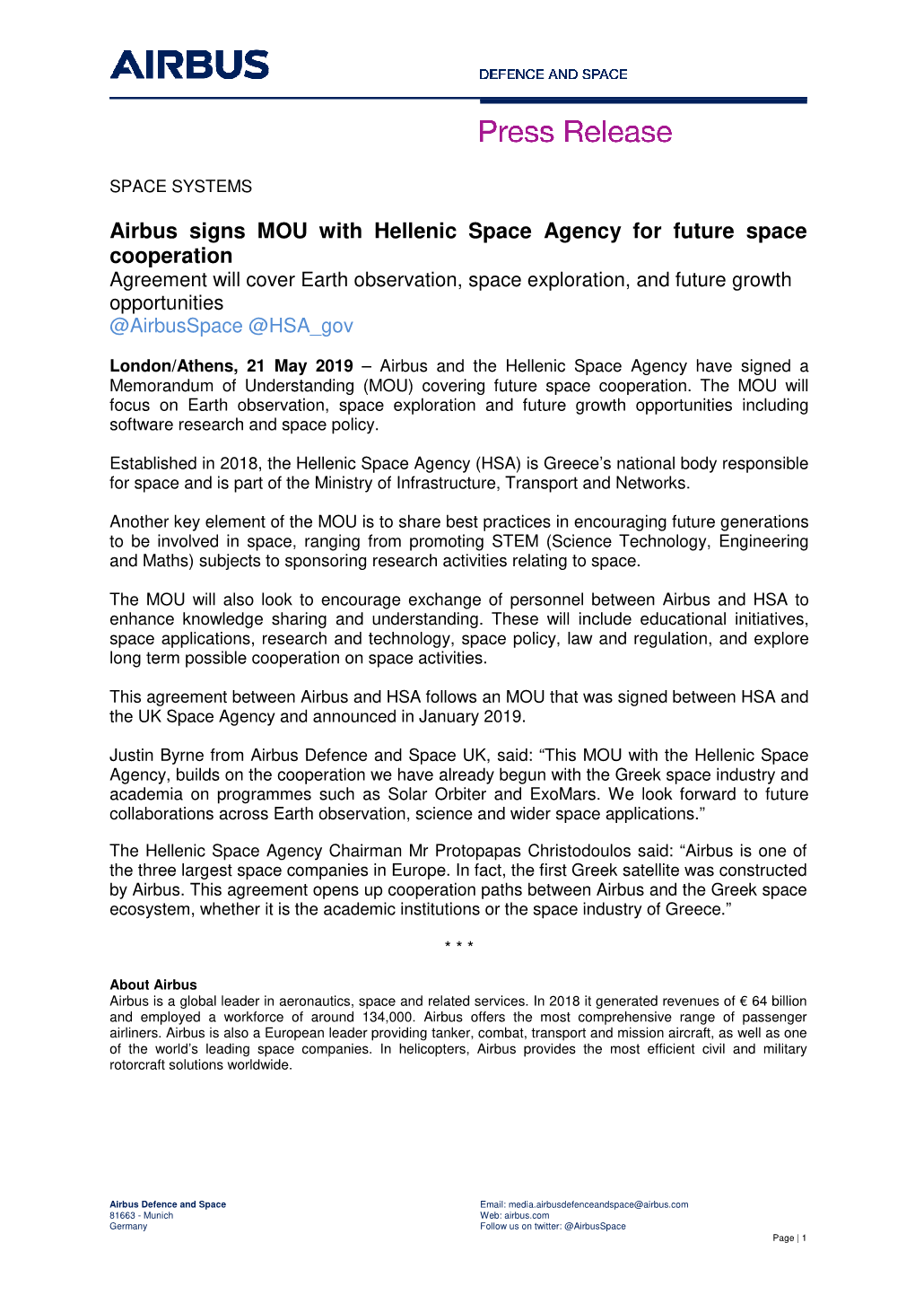 EN-Airbus-Sps-Press Release-Airbus Signs MOU with Hellenic Space