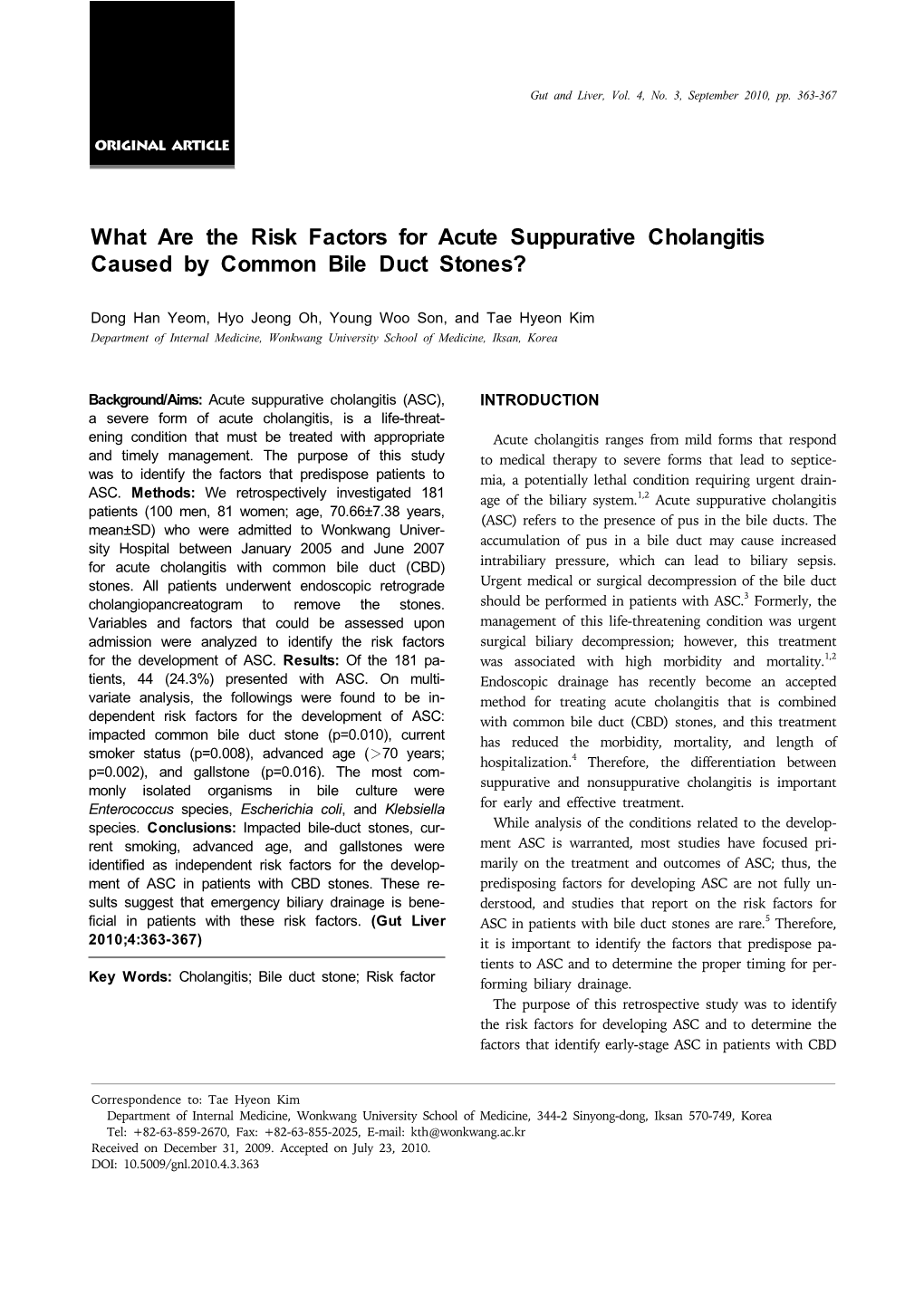 What Are the Risk Factors for Acute Suppurative Cholangitis Caused by Common Bile Duct Stones?