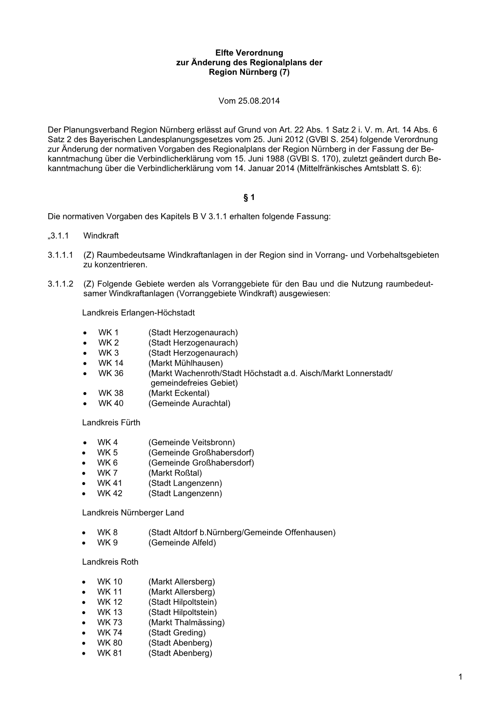 18 Aenderung Elfte Verordnung