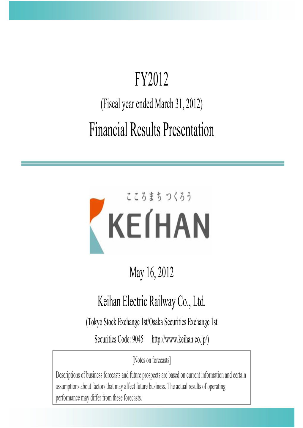 FY2012 Financial Results Presentation(361KB)
