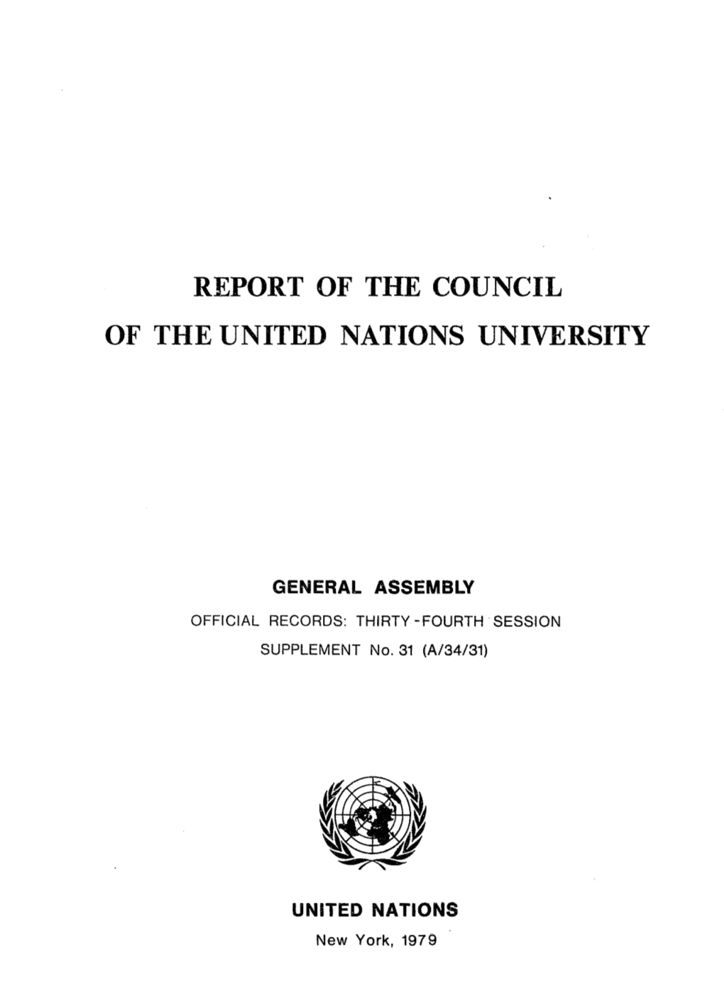 Report of the Council of the United Nations University