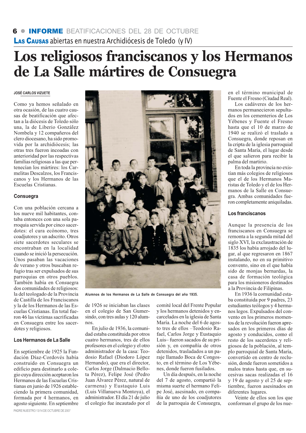 Los Religiosos Franciscanos Y Los Hermanos De La Salle Mártires De Consuegra