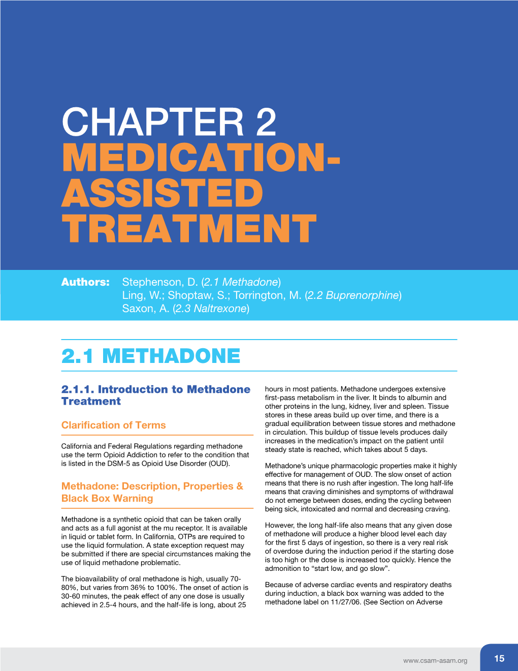 Chapter 2 Medication- Assisted Treatment