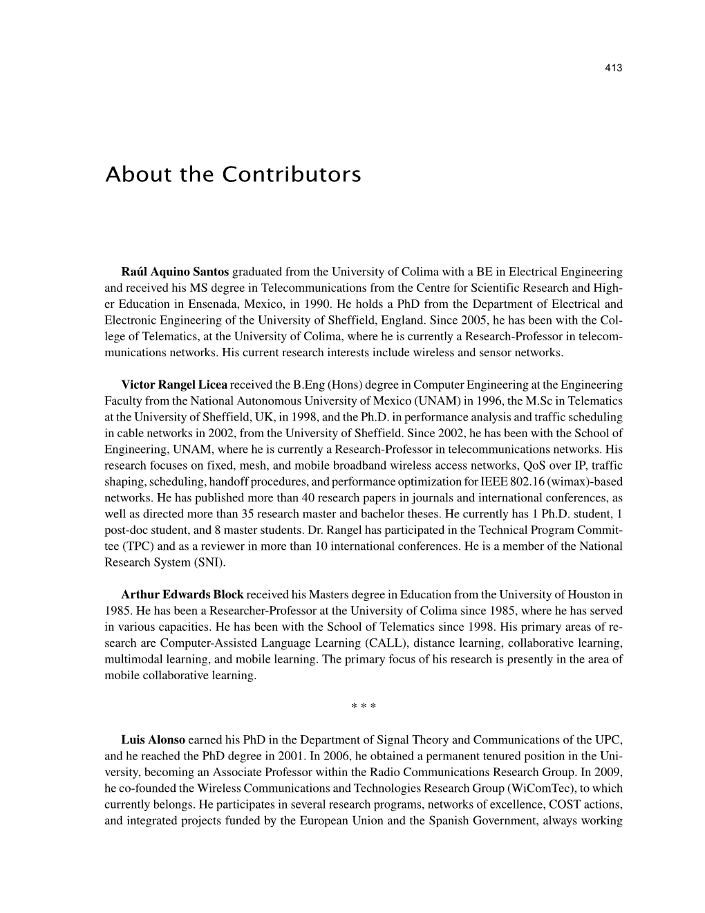 About the Contributors