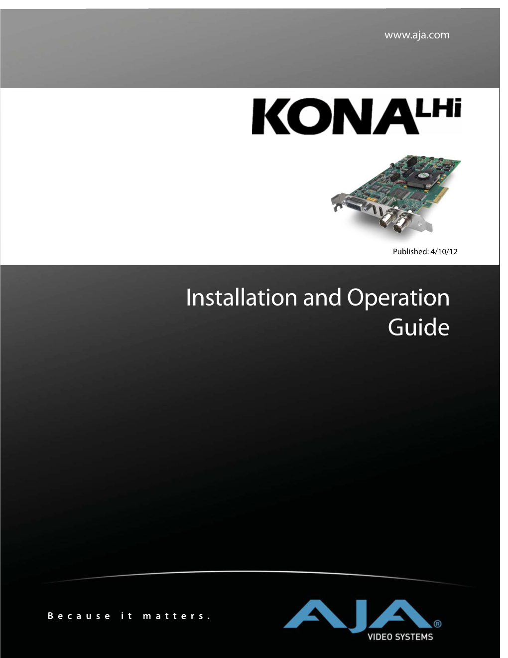 Installation and Operation Guide