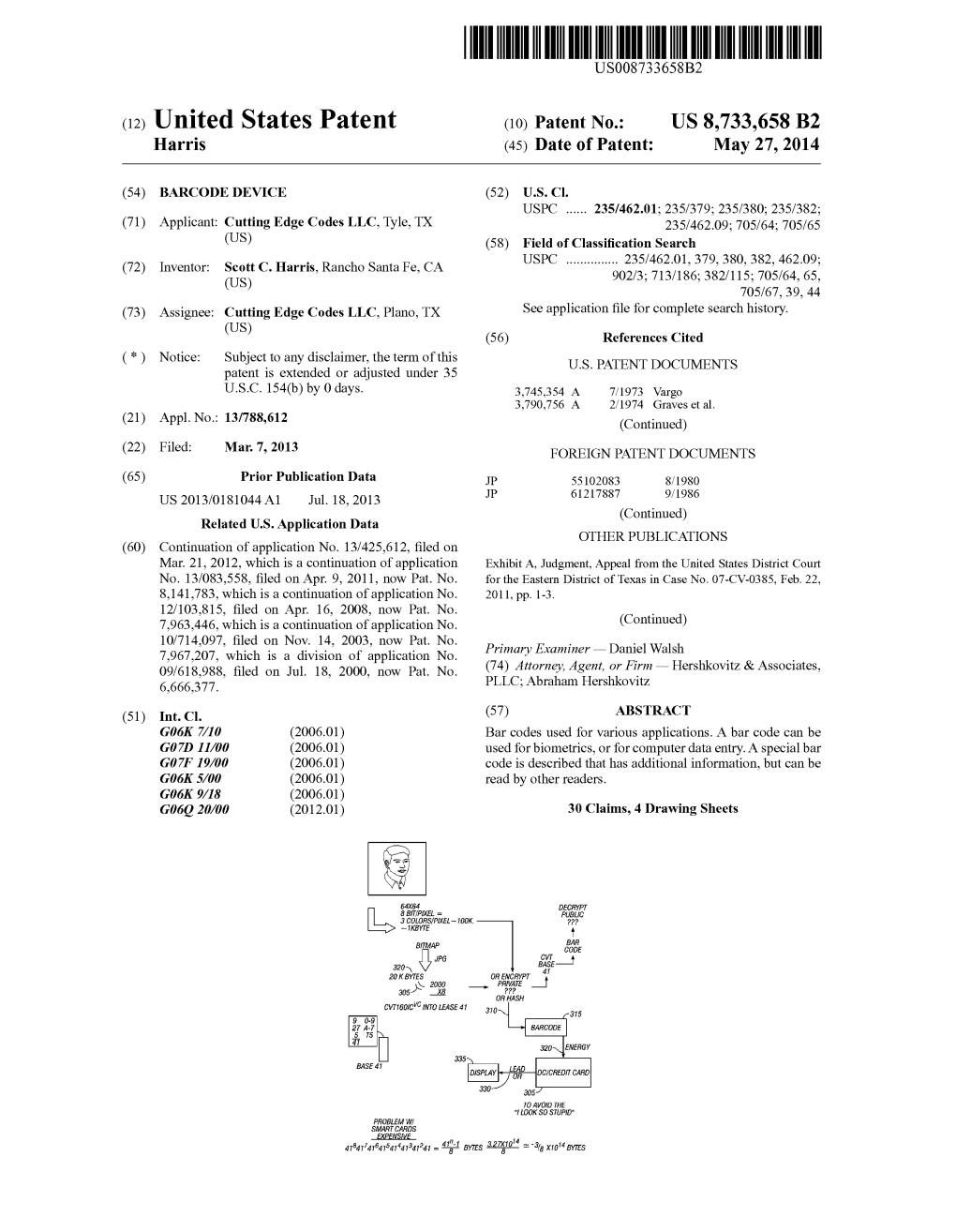 (12) United States Patent (10) Patent No.: US 8,733,658 B2 Harris (45) Date of Patent: May 27, 2014