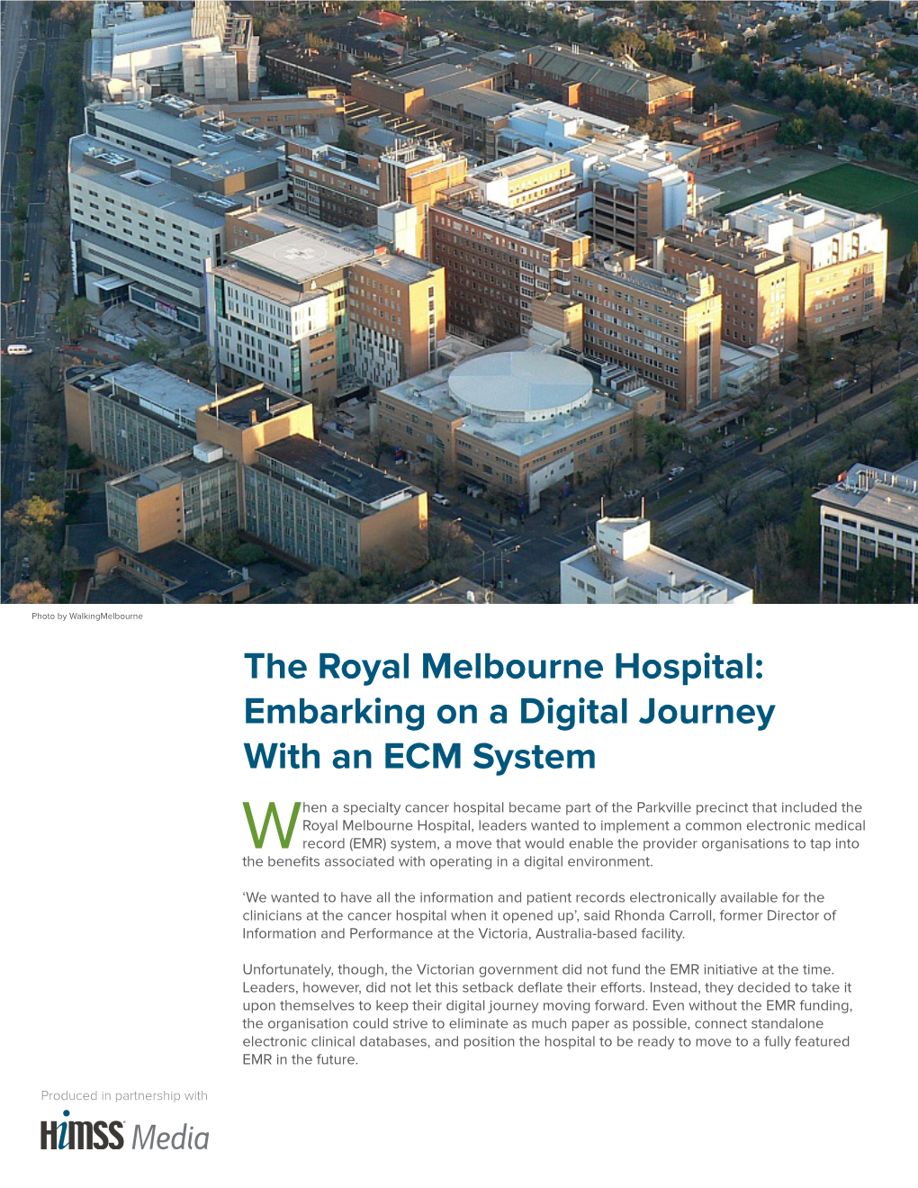 The Royal Melbourne Hospital: Embarking on a Digital Journey with an ECM System
