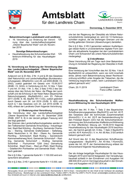 Amtsblatt Für Den Landkreis Cham