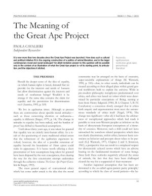 The Meaning of the Great Ape Project