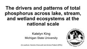The Drivers and Patterns of Total Phosphorus Across Lake, Stream, and Wetland Ecosystems at the National Scale