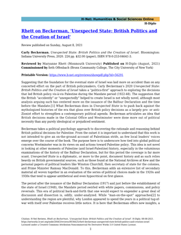 Unexpected State: British Politics and the Creation of Israel'