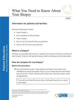 What You Need to Know About Your Biopsy UHN