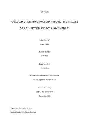 Dissolving Heteronormativity Through the Analysis Of
