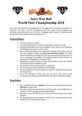 Stars War Bali World Flair Championship 2018