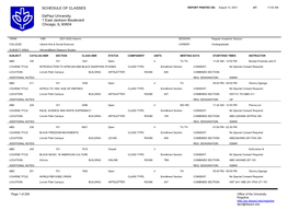 SCHEDULE of CLASSES Depaul University 1 East Jackson