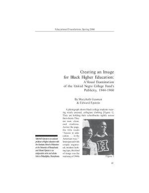 Creating an Image for Black Higher Education: a Visual Examination of the United Negro College Fund’S Publicity, 1944-1960
