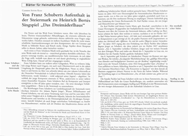 Von Franz Schuberts Aufenthalt in Der Steiermark Zu Heinrich Bertes Singspiel „Das Dreimäderlhaus" 13
