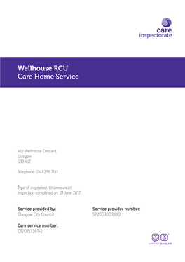 Wellhouse RCU Care Home Service