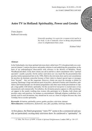 Astro TV in Holland: Spirituality, Power and Gender