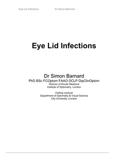 Eye Lid Infections Dr Simon Barnard