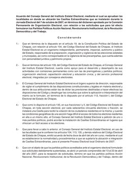 Acuerdo Del Consejo General Del Instituto Estatal Electoral, Mediante