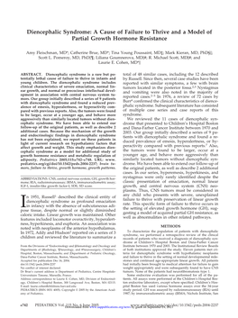 Diencephalic Syndrome: a Cause of Failure to Thrive and a Model of Partial Growth Hormone Resistance