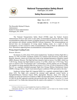 National Transportation Safety Board Washington, DC 20594