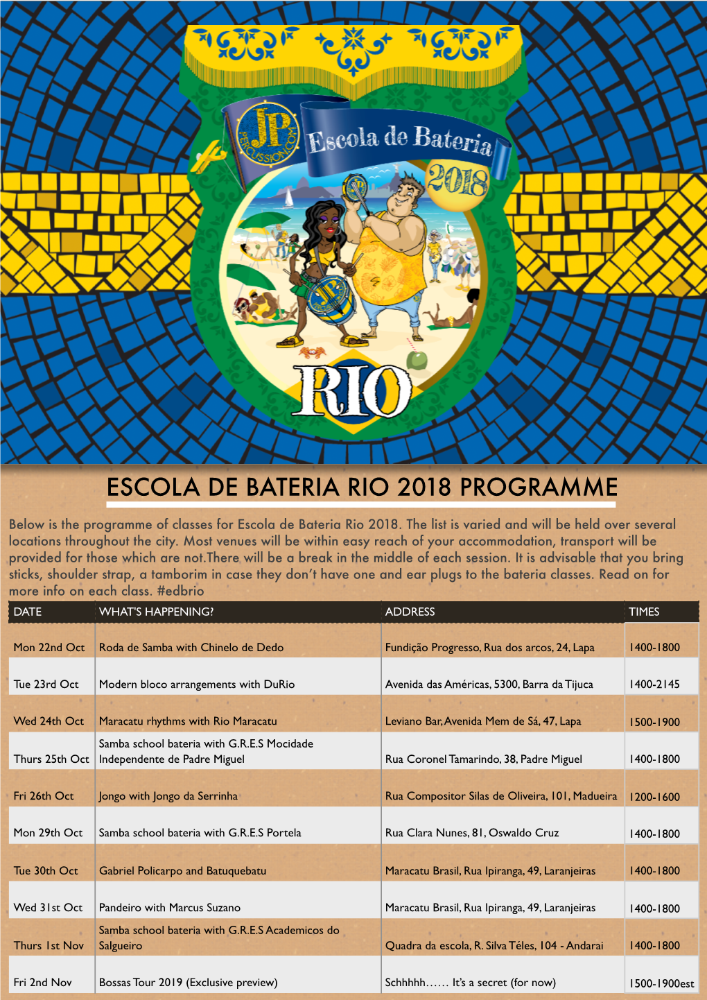 EDB Rio 2018 Programme