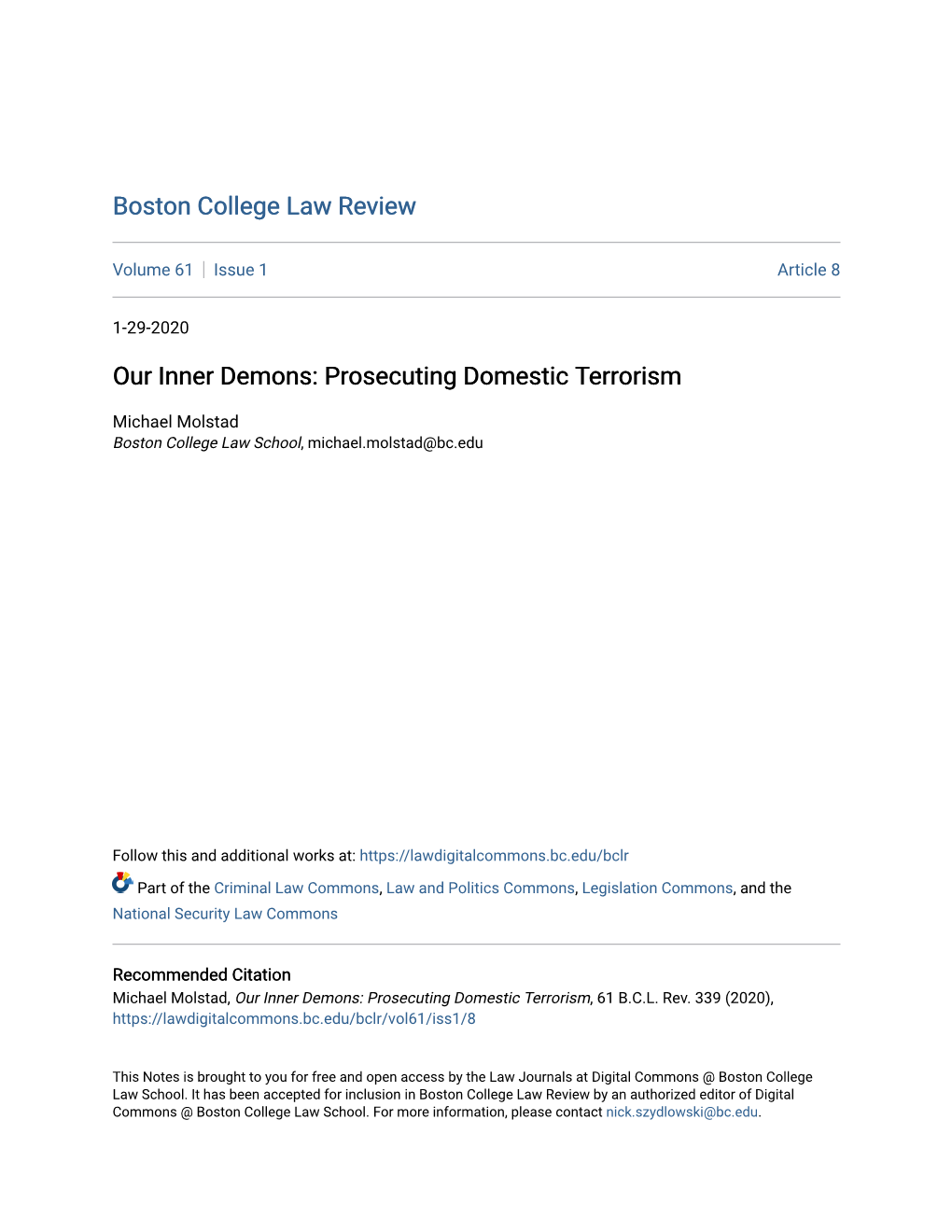 Prosecuting Domestic Terrorism