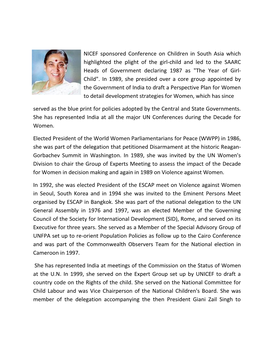 NICEF Sponsored Conference on Children in South Asia Which