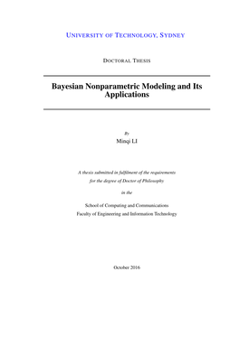 Bayesian Nonparametric Modeling and Its Applications