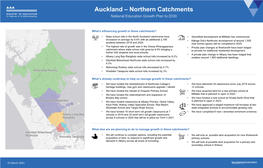 Auckland – Northern Catchments National Education Growth Plan to 2030