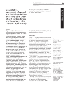 Quantitative Assessment of Central and Limbal Epithelium After Long