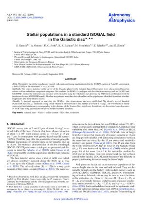 Stellar Populations in a Standard ISOGAL Field in the Galactic Disc