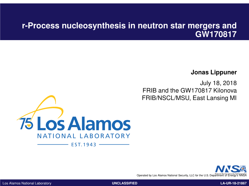 R-Process Nucleosynthesis in Neutron Star Mergers and GW170817