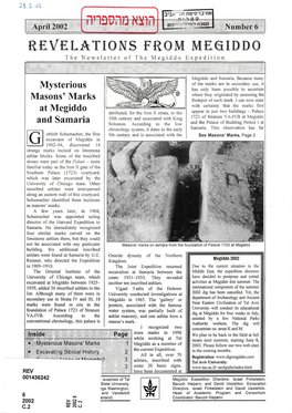 Revelations from Megiddo 6. April 2002