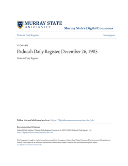 Paducah Daily Register, December 26, 1905 Paducah Daily Register