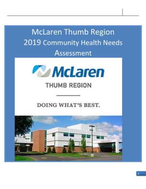 Mclaren Thumb Region 2019 Community Health Needs Assessment