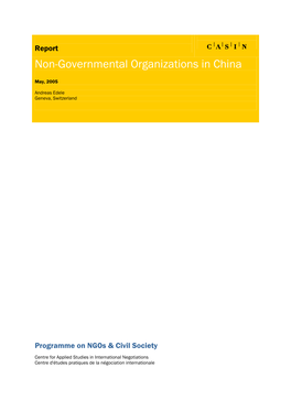 Non-Governmental Organizations in China