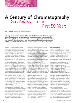 A Century of Chromatography — Gas Analysis in the First 50 Years