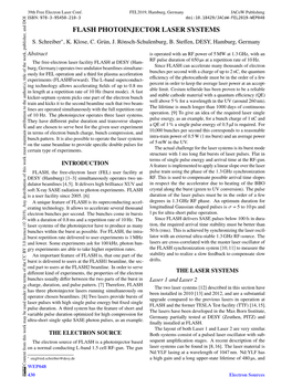 Flash Photoinjector Laser Systems