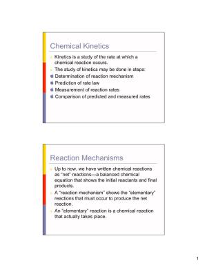 Chemical Kinetics Reaction Mechanisms