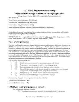 ISO 639-3 Change Request 2010-020