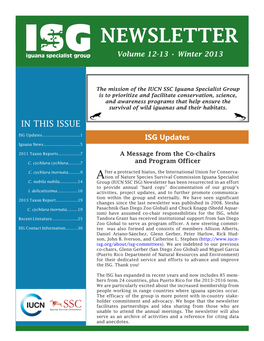 NEWSLETTER Volume 12-13 • Winter 2013