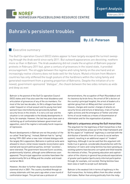 Bahrain's Persistent Troubles