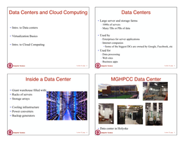 Data Centers and Cloud Computing Data Centers