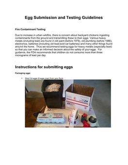 Egg Submission and Testing Guidelines
