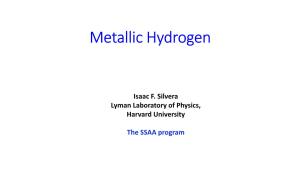 High Pressure Metallic Hydrogen